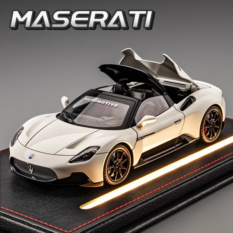 

Diecast Alloy 1:24 Maser MC20 Convertible Supercar Model with Sound and Light Pull Back Children's Toy Vehicle Ornaments Gift