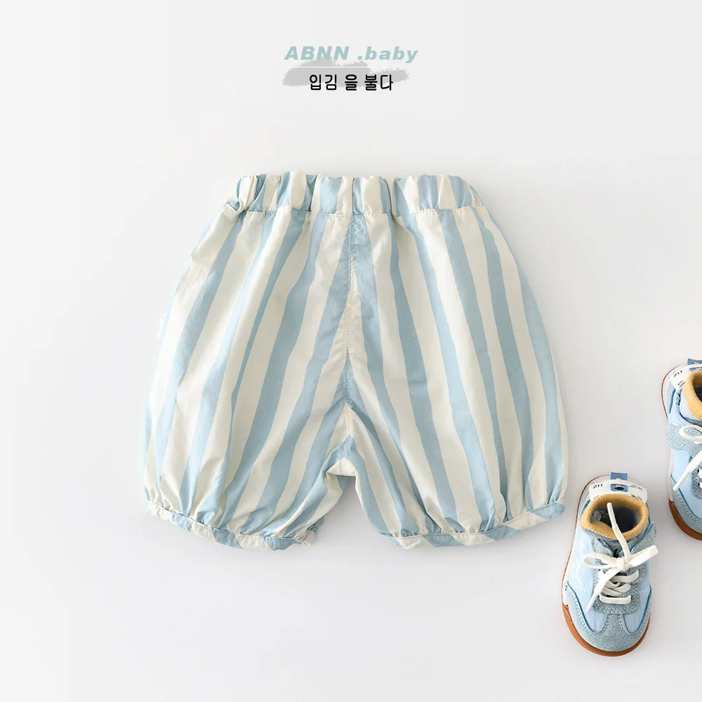 2026 Summer New Baby Striped Shorts Cotton Infant Boys Casual Shorts Kids Girls Thin Pants Cute Toddler Clothes