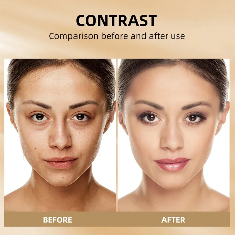 Crema de base correctora líquida, cobertura completa, acné, poros, marcas, ojeras, marfil, brillo duradero, Control de aceite facial, maquillaje