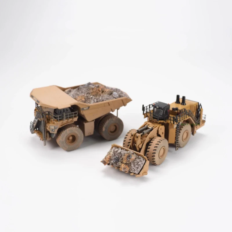 DM Diecast 1:125 Scale Alloy 994K Wheel Loader & 797 Mining Truck Model Finished Product Simulation Toy Ornament Static Model