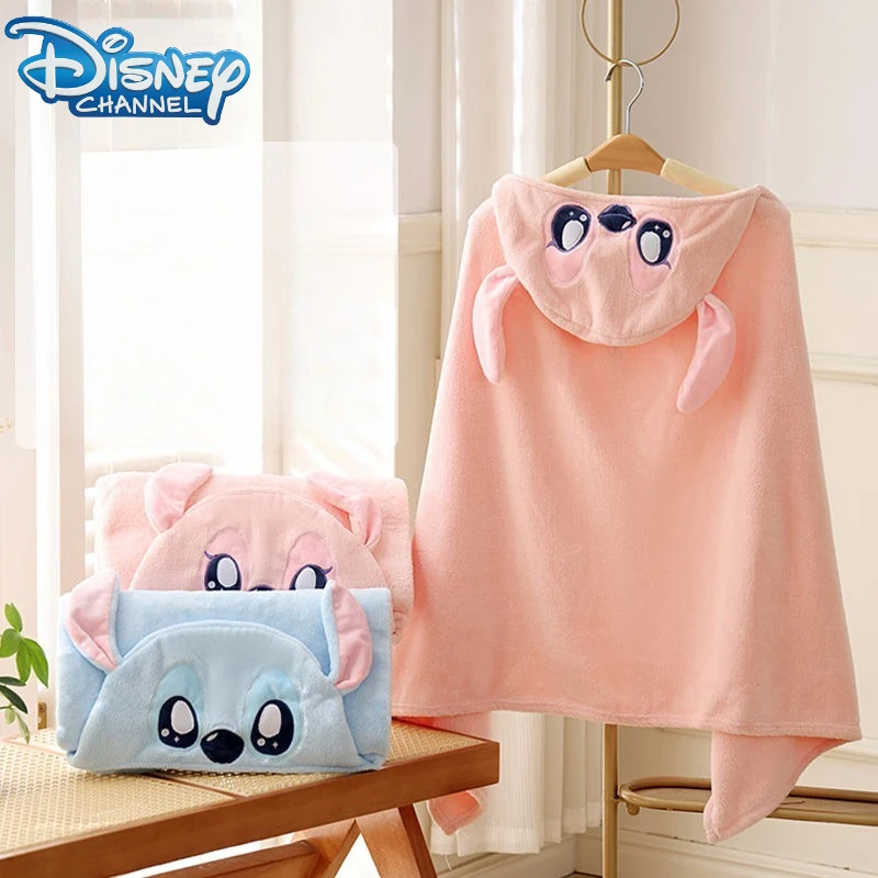 

Халат Disney Stitch Kawaii, аксессуары для вышивки с принтом аниме, банные полотенца с капюшоном, мужская и женская мебель для дома