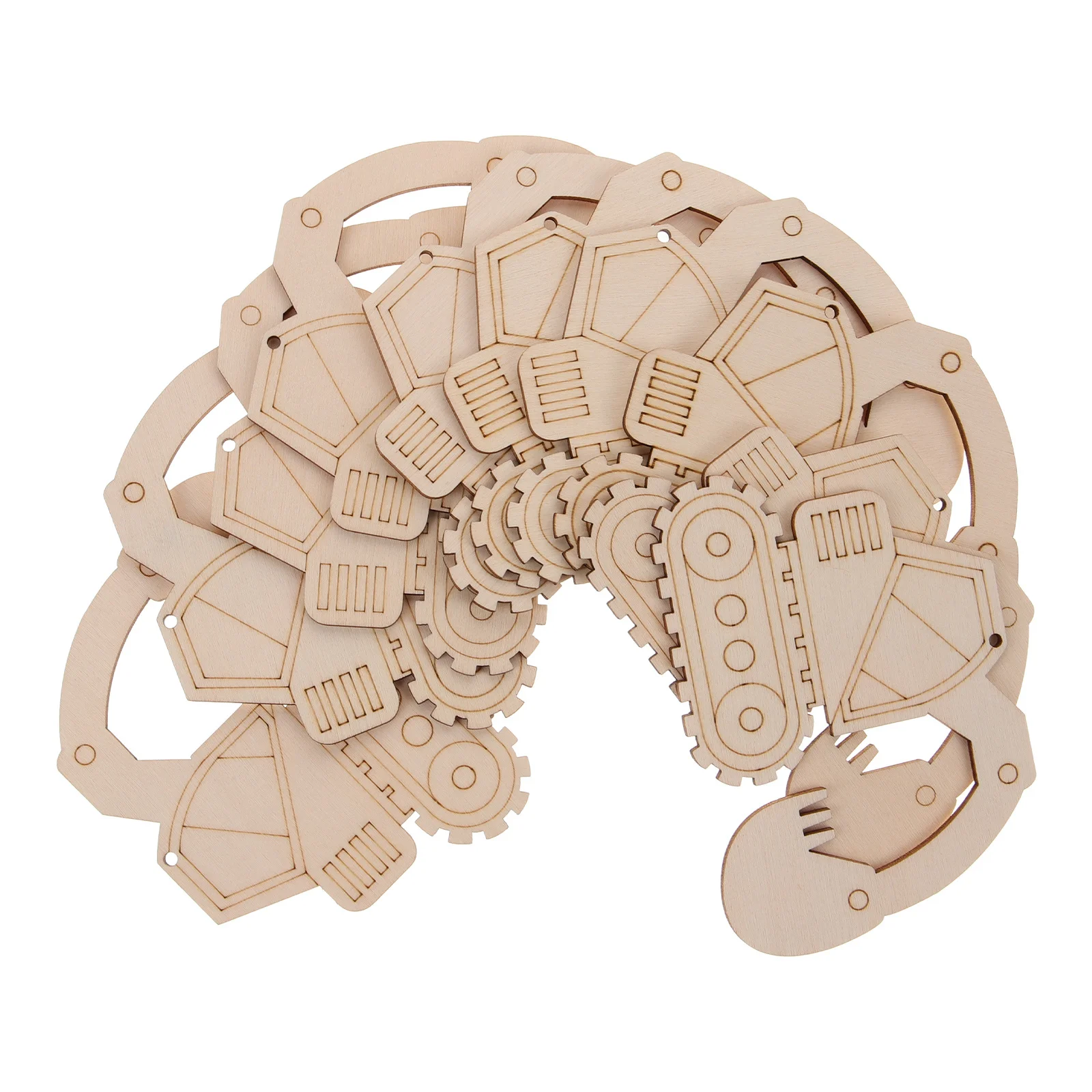 1 مجموعة حفارة شرائح الخشب لم تنته اللون البيج DIY بها بنفسك الحرفية رقاقة حواف ناعمة لا لدغ أقراص الخشب قطع فارغة