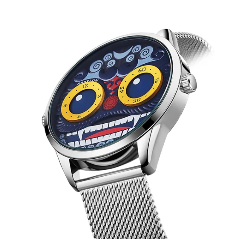 

Abbylun 1363, модные мужские часы, лучшие роскошные спортивные мужские 3D наручные часы, водонепроницаемые кожаные и сетчатые кварцевые часы с изображением льва, мужские часы