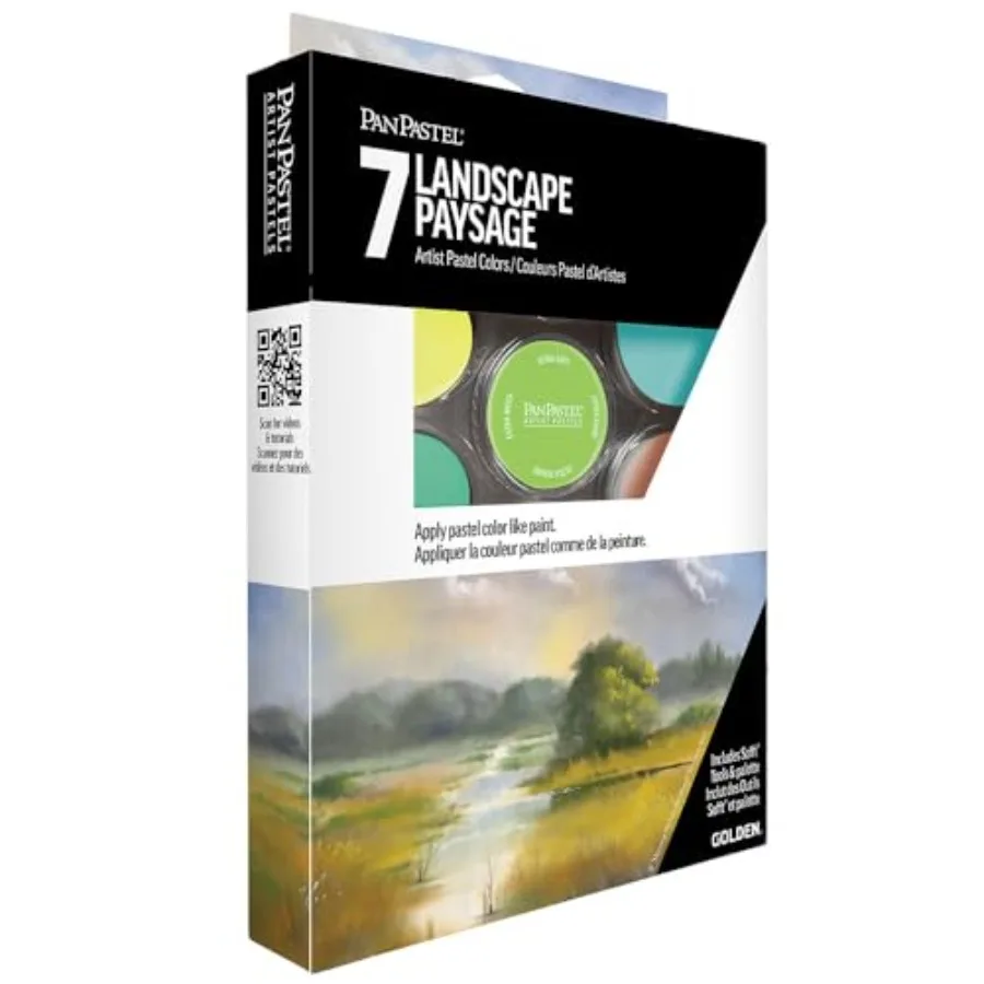 

Artist Pastels by GOLDEN, Landscape Colors Starter Set, 7 Color, Professional Artist Pastels, Unique Pan Format cake-like