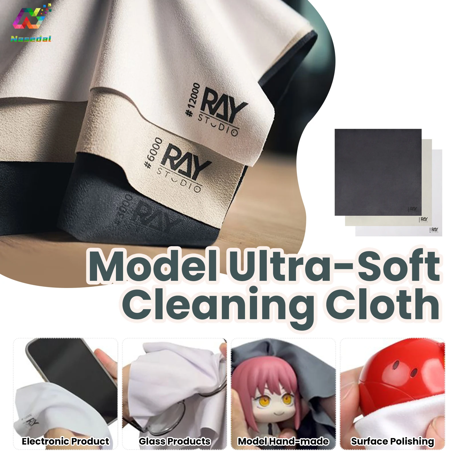 RAYSTUDIO Model Ultra-soft Polishing Cloth #3000 #6000 #12000 for Gundam Scale Model Figure Cleaning Cloth Size 300mm*300mm