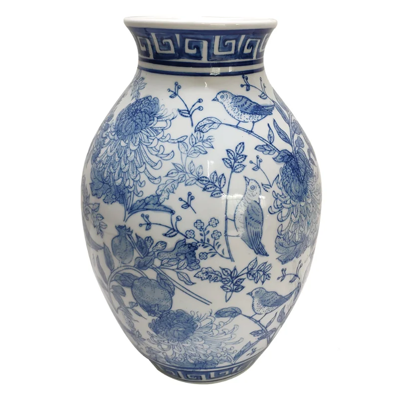 Wholesale flower vase blue-and-white porcelain vases for home decor