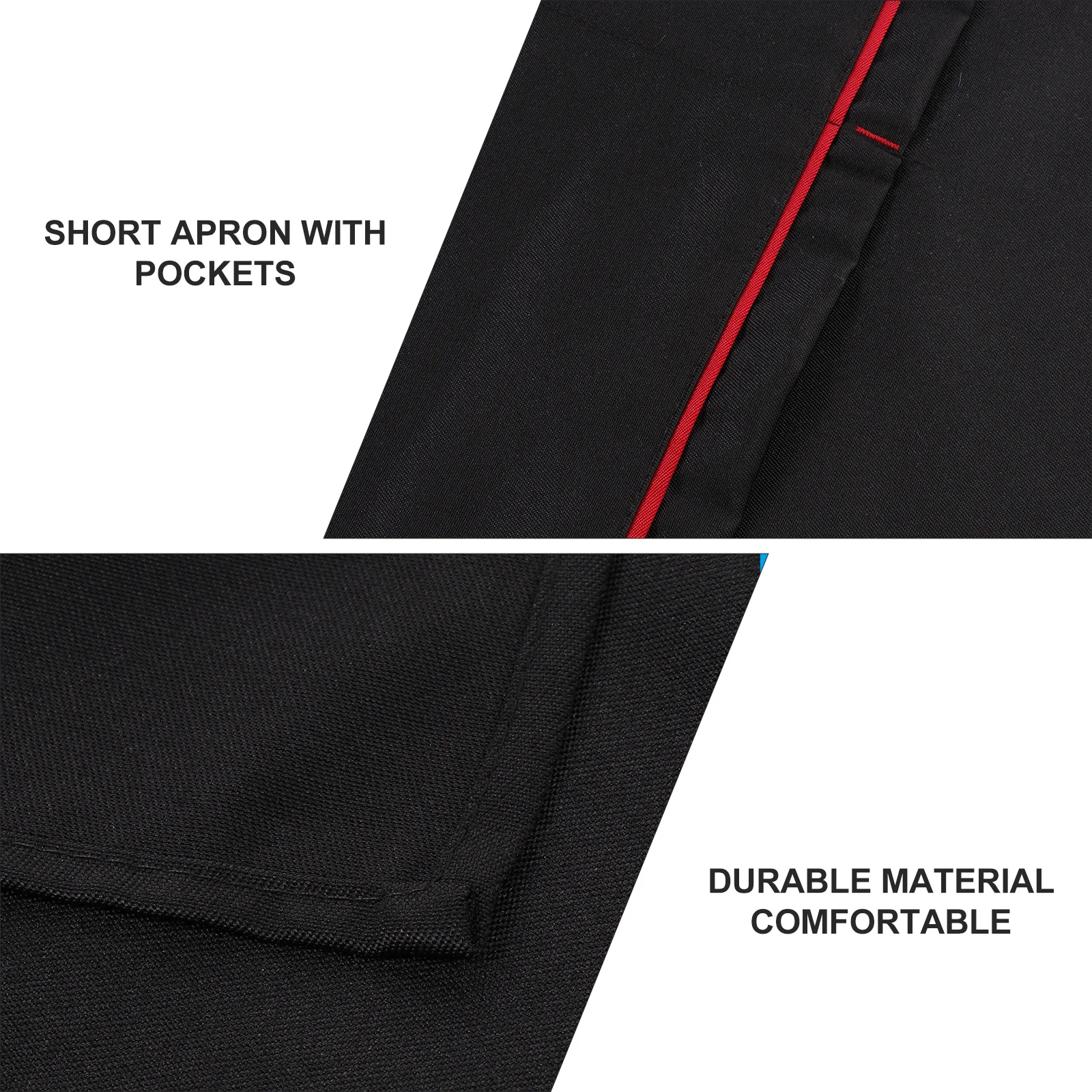 

Sleeveless Short Apron Waiter Waitress Unisex Material Pockets for Restaurants Hotels Cafes Catering Schools Practical