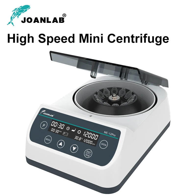 Image of JOANLAB MC-12Pro Digitale drehzahlverstellbare Hochgeschwindigkeits-Laborzentrifuge 12000 U/min, Tischzentrifuge für 0,2/0,5/1,5/2ml Reagenzgläser und 0,5/1ml Mikro-Blutentnahmeröhrchen