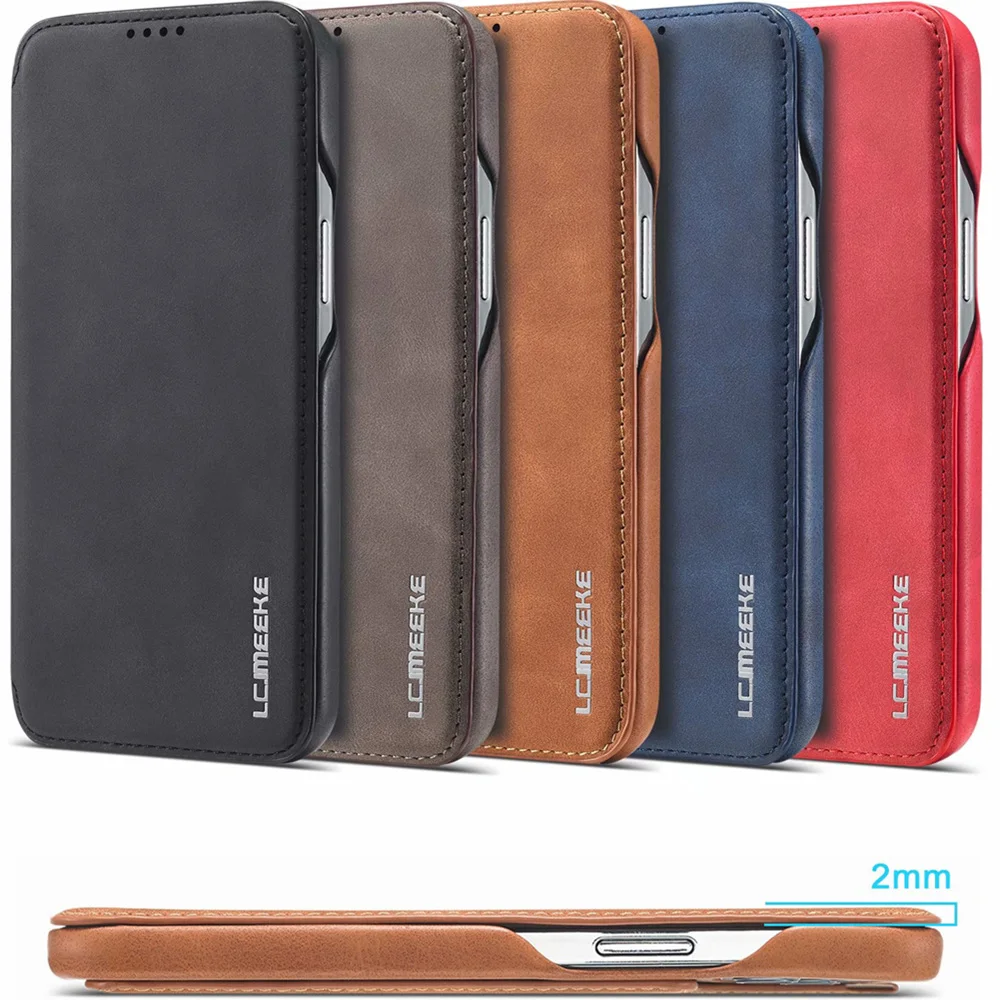 Ultrathin Flip Case For iphone 14 Pro max Magnetic Leather Wallet Card Cover For iphone 15 14 13 12 11 Pro X XR Xs max 7 8 Plus