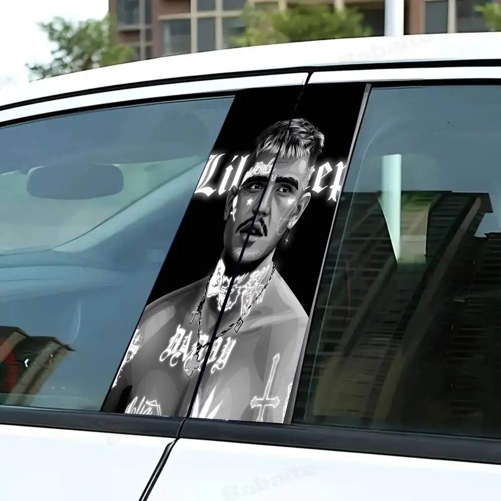 

Hip Hop Rapper Lil Peep Car B-Pillar Sticker PVC Car Decal Car Center Pillar Sticker B-Pillar Sun-Proof Scratch-Proof Waterproof