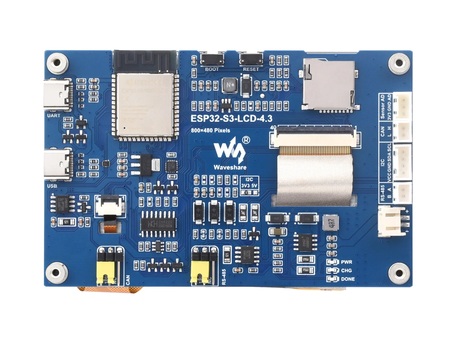 ESP32-S3-Touch-LCD-4.3 Waveshare 4.3inch Capacitive Touch Display Development Board 800x480 5-point Touch Compatible for Ardruin