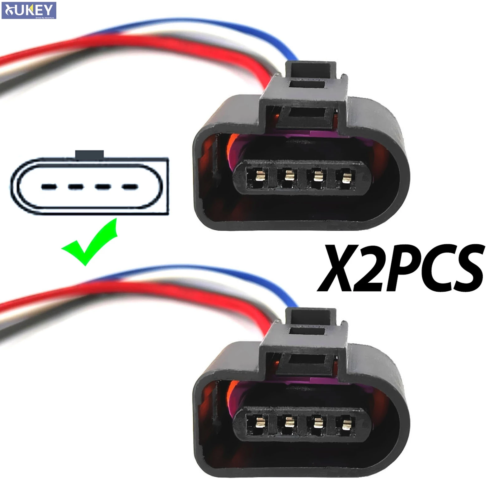 2 uds para VW Audi Seat Skoda colector de refuerzo de freno Turbo absoluto presión de refuerzo Sensor MAP conector enchufe telar cableado 1J0973704