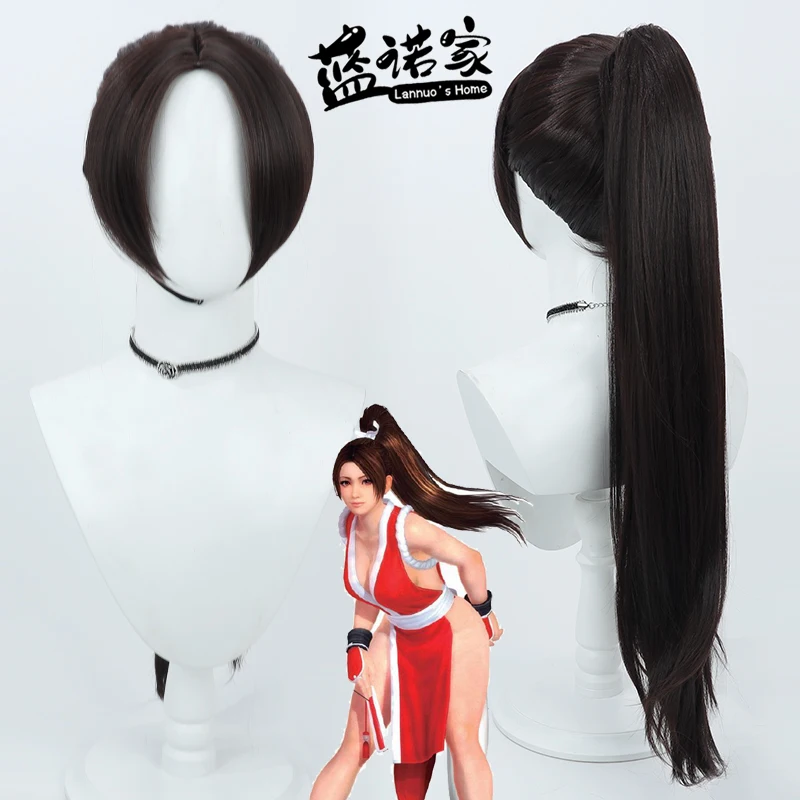 

Synthetic Hair Mai Shiranui Cosplay Wigs The King of Fighters Mai Shiranui 70cm Dark Brown Ponytail Wig Heat Resistant