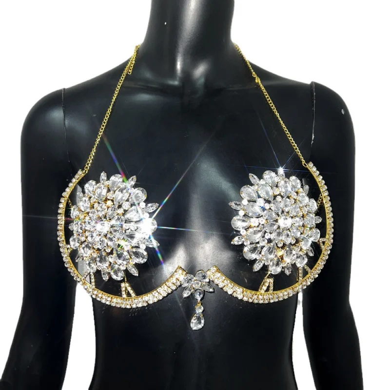 

Women Body Jewelry Bra chain Sexy Bikini Flower-Shaped Bra chain Belly Band Nightclub Fashion Tassel Body Chain