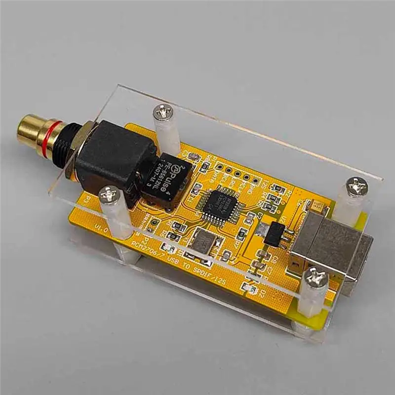 GYTB-USB كارت الصوت USB إلى إشارة رقمية محورية RCA PCM2706C مضخم طاقة فك تشفير الصوت