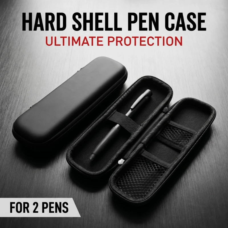 EVA Black Hard Shell Stylus Pen Pencil Case Holder Earphone Mesh Storage OrganizerPencil Zipper Case School Supplies