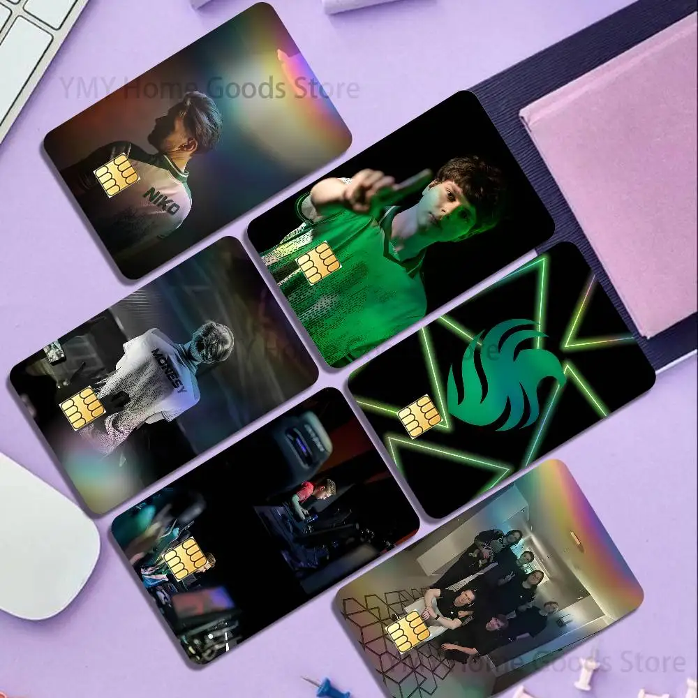 CS 2026 Champion Team Falcons Holographic Laser Shinny Film Skin Cover Sticker for Debit Credit Card Bank Card