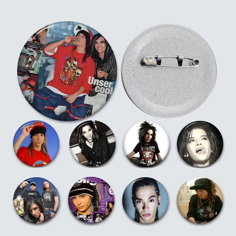 Tokio Hotel Bill Tom Kaulitz 32/44/58mm Handmade Pin Round Funny Snap-in Brooches For Backpack Cothes Accessories Badge