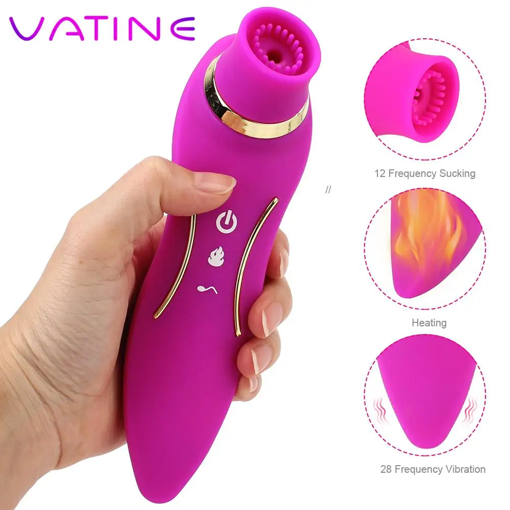 VATINE-succionador de clítoris y pezón 2 en 1 para mujer, vibrador, estimulación de la Vagina, vibrador de doble cabeza consolador, Juguetes sexuales