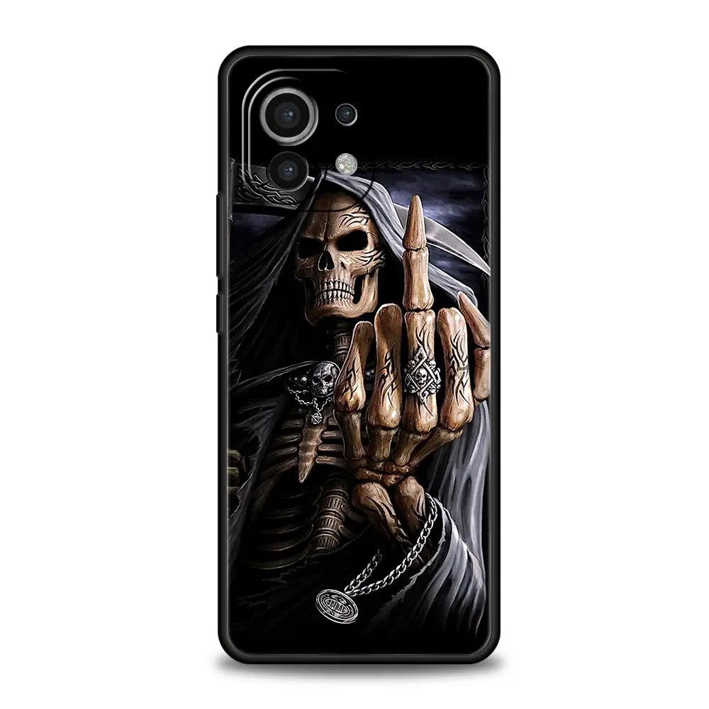 해골 해골 잔인 사신 패션 전화 케이스 Xiaomi 14 13T 12T Pro 12 13 11 Ultra Mi Note 10 Lite 10T Pro 11T 11i 9T 커버