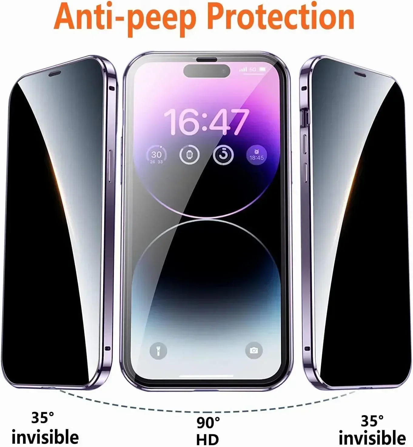 حافظة خصوصية لهاتف آيفون 16e 15 14 13 Pro Max مناسبة لواقي الشاشة المعدني Magsafe مع حافظة حماية عدسة الكاميرا #2