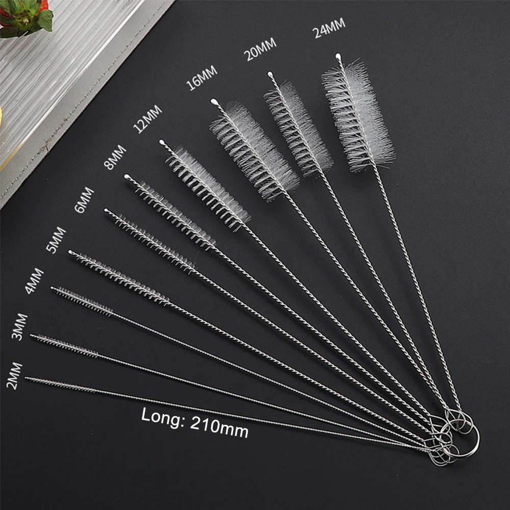 Lange Stroh Pinsel Set Nylon Lange Griff Rohr Rohr Reiniger Multi-verwenden Tasse Flasche Riss Reinigung Pinsel Kit Haushalt sauber Werkzeuge – Detail 2