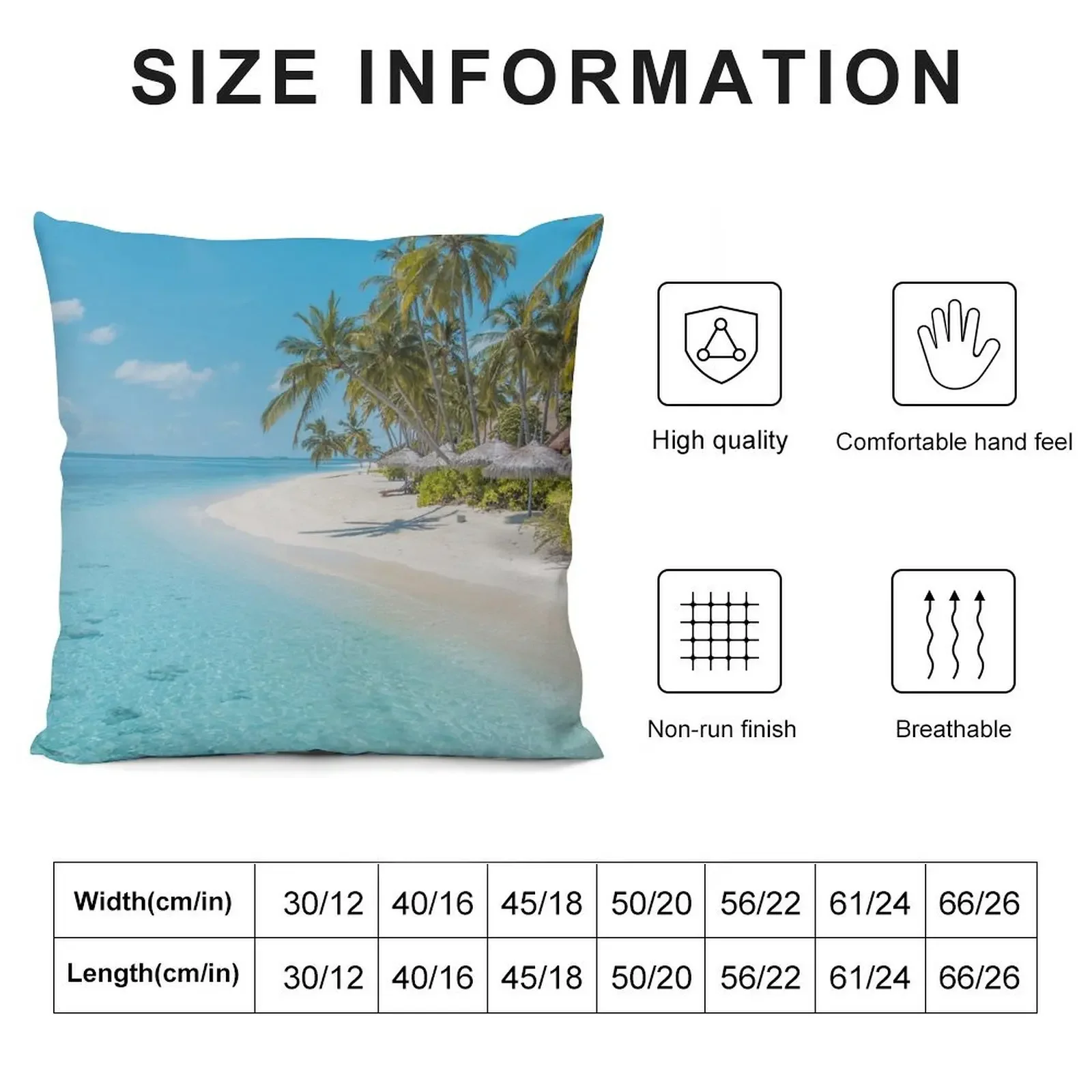 Tropical Maldives Palm Tree Beach Paradise Throw Pillow Luxury Cushion Cover Cushion Cover Set pillow