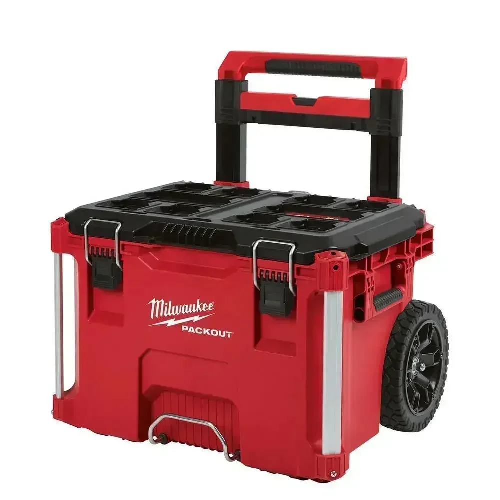 Toolbox Waterproof 22 Inches Lockable Lined Handle Resin Red Rolling Toolbox Durable Can Be Mixed and Matched At Will