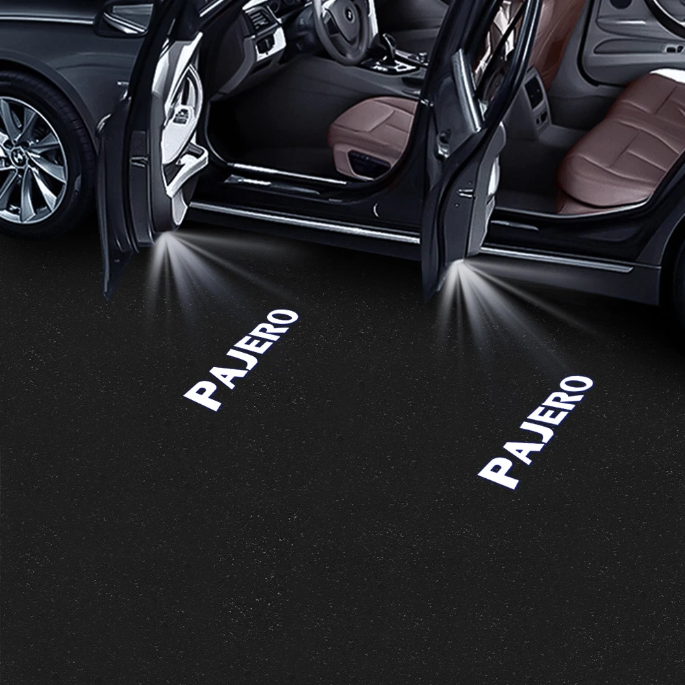 

2X светодиодные декоративные светильники для внутренней отделки дверей автомобиля, предупреждающие/приветственные огни, аксессуары для Mitsubishi Pajero V87 V93 V97 V80 2007 - 2021