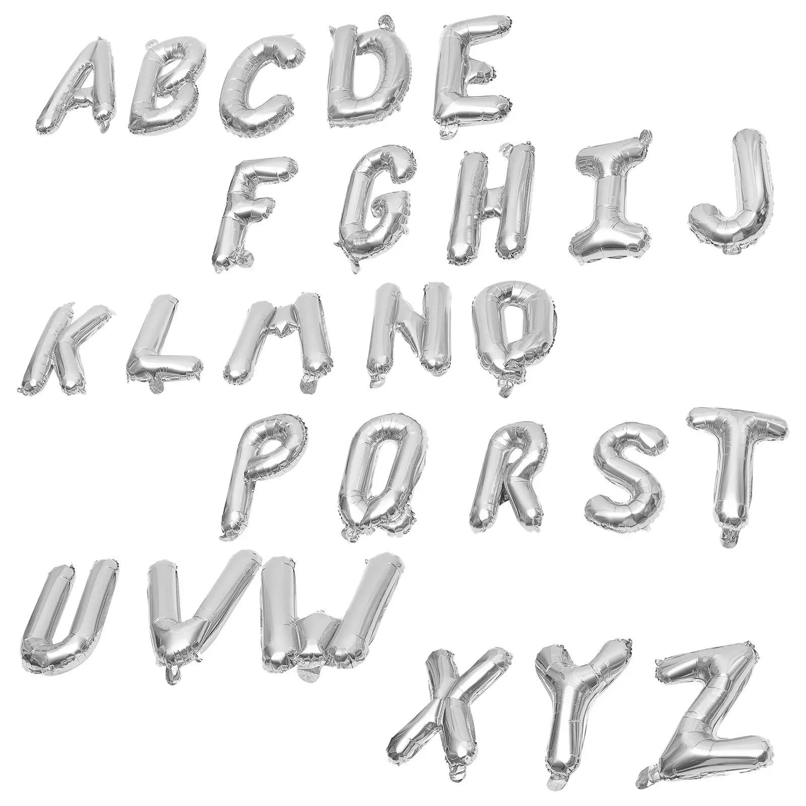 

26pcs Alphabet Foil 16 Inch Silver Birthday Wedding Bridal Shower Reusable Balloons Letter Balloons
