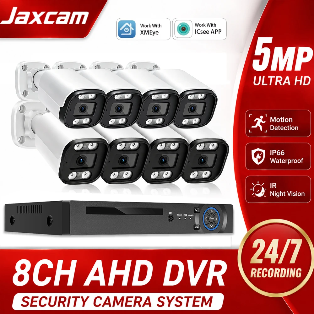 8 Channel 5MP HD AHD DVR Kit 2K Video Surveillance Security Outdoor Indoor Waterproof CCTV Camera System 8CH DVR System