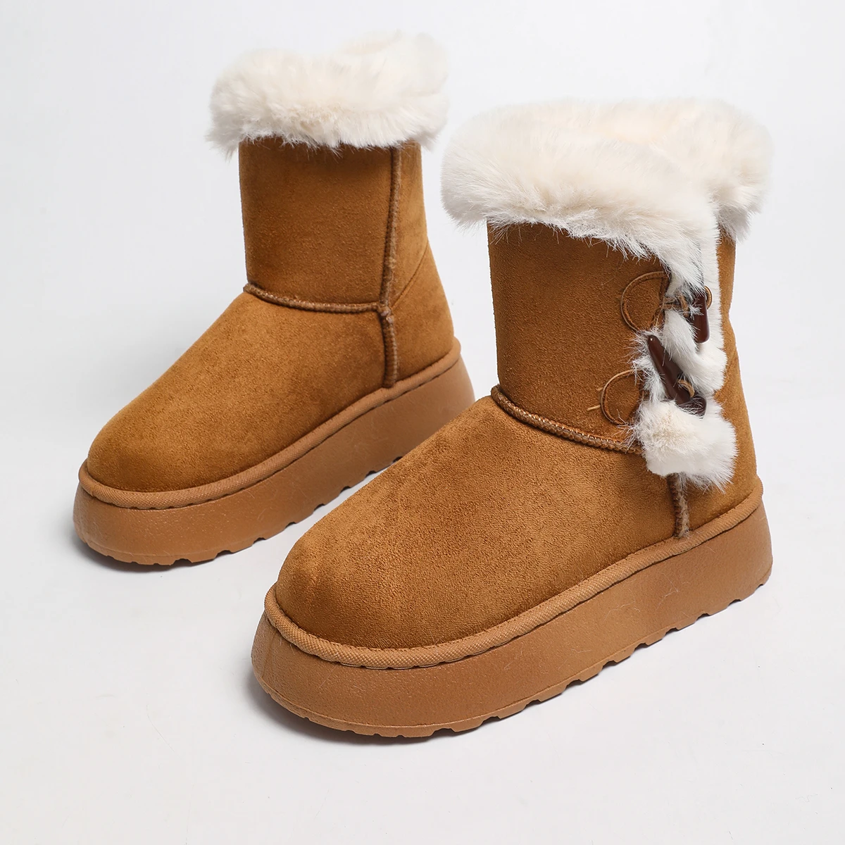2026 Winter Neuer Stil Bequeme Modische Bestseller Runde Zehenkappe Elegante Lässige Schneestiefel Samt Dickbesohlte Damenstiefel – Detail 16
