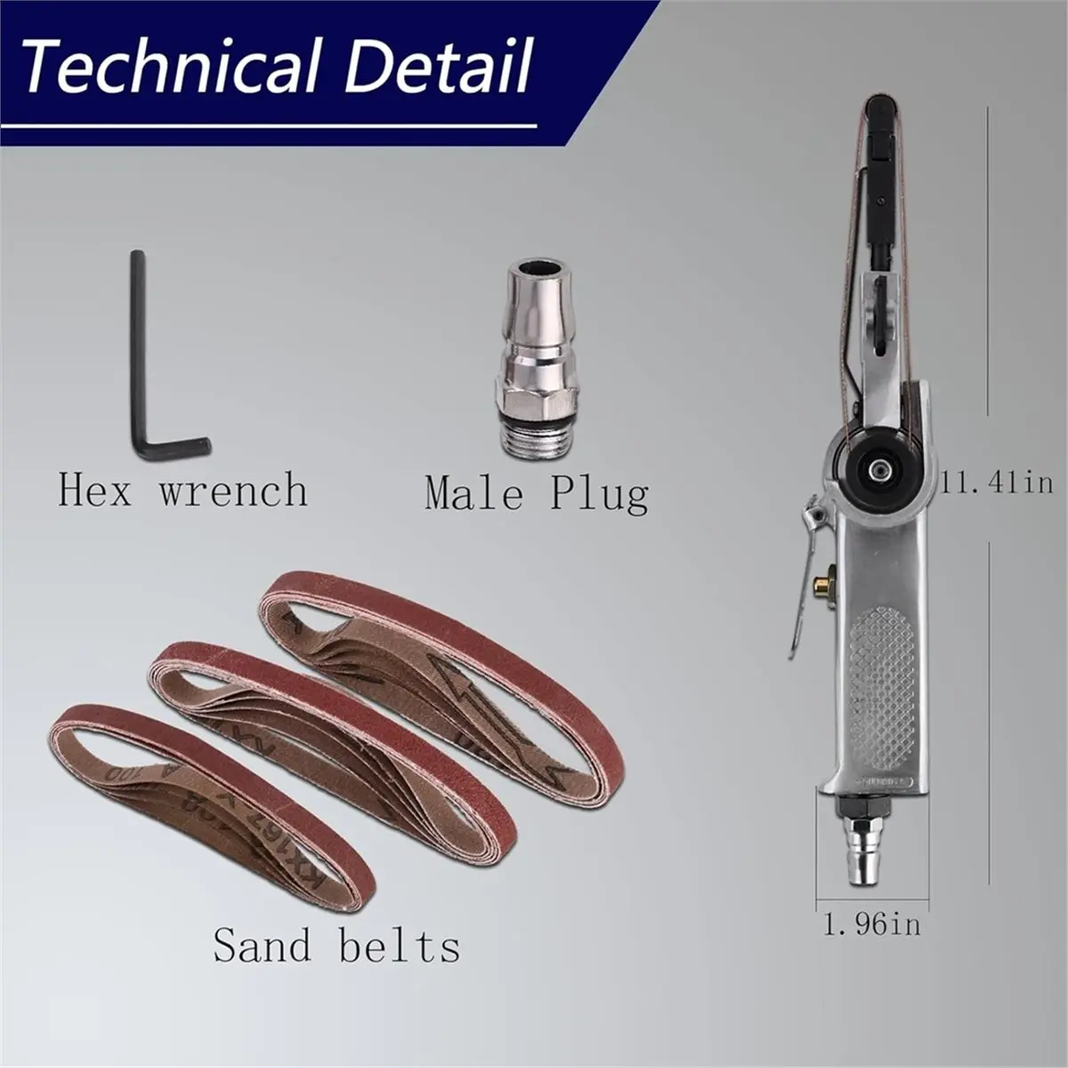2026 New Mini Belt Sander, 3/8" X 13" Small Air Belt Sander 20000 RPM, Handheld Sander Tool for Woodworking, Metal Working - view 6