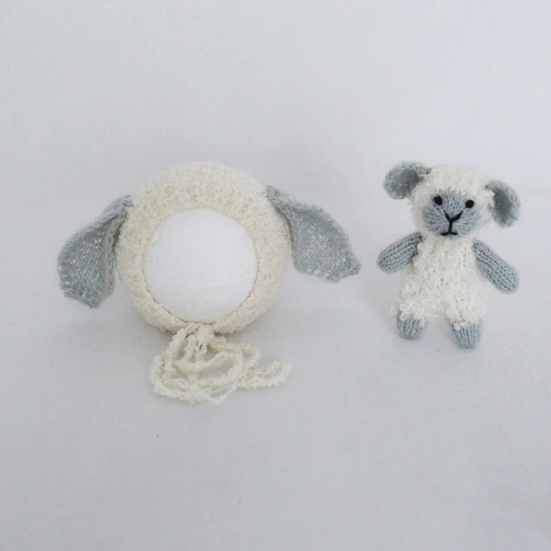 

Вязаная шапочка-бини и набор игрушек для новорожденных: вязаная кукла-лиса с хвостом и шапка, игрушка-животное из мохера, подарок для малыша