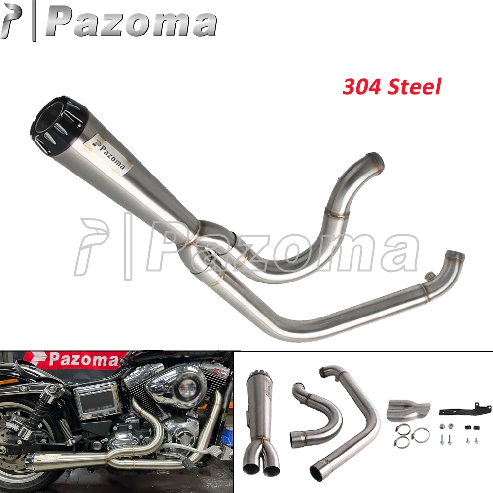 

Stainless Steel Exhaust System For Harley Dyna Street Bob Low Rider S FXDLS EFI FXDLI FXDL Motorcycle 2In1 Muffler Pipe 2006-17