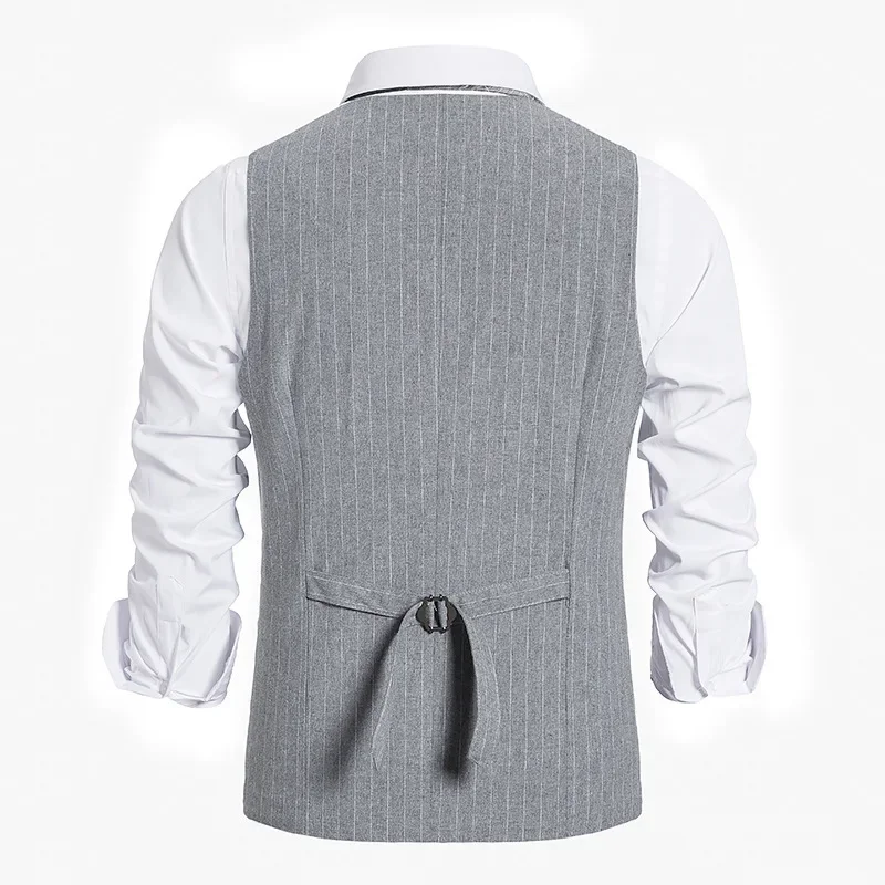Gilet en Glaçage Rétro Rayé pour Homme, Vêtement Décontracté à Simple Boutonnage, Code Européen, Nouvelle Collection 2024