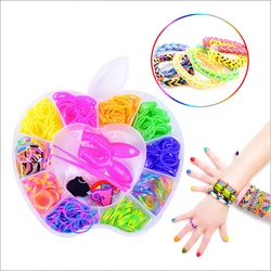 600pcs Rubber Bands Girl Gift for Children Elastic Band for Weaving Lacing Bracelet Toy Gum for Bracelets Diy Material Set