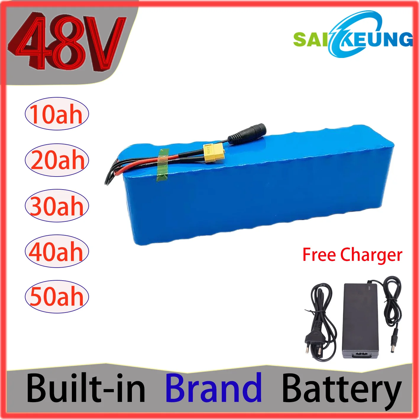 

48V Lithium battery accu ebike 48V10ah15ah 20ah 30ah 40ah bafang 48V 50ah battery 2000w electric bike Li-tio battery 18650 cells