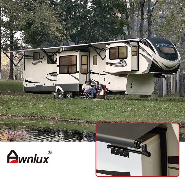 STLF Awnlux Tendalino modulare nero con protezione scorrevole per camper, rimorchi da viaggio, 5a ruota e camper