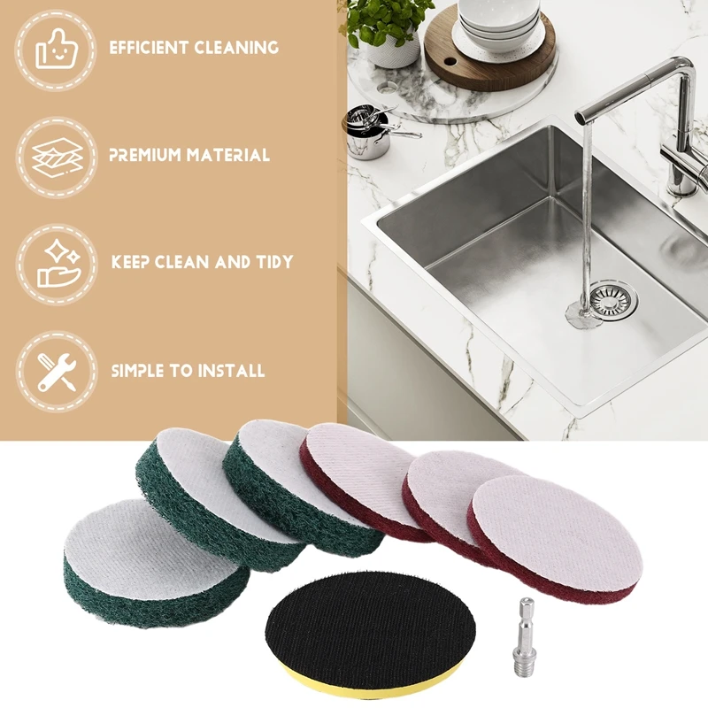 Broca elétrica escova telha purificador almofadas kit de limpeza, ferramenta de limpeza doméstica resistente (broca não incluída)