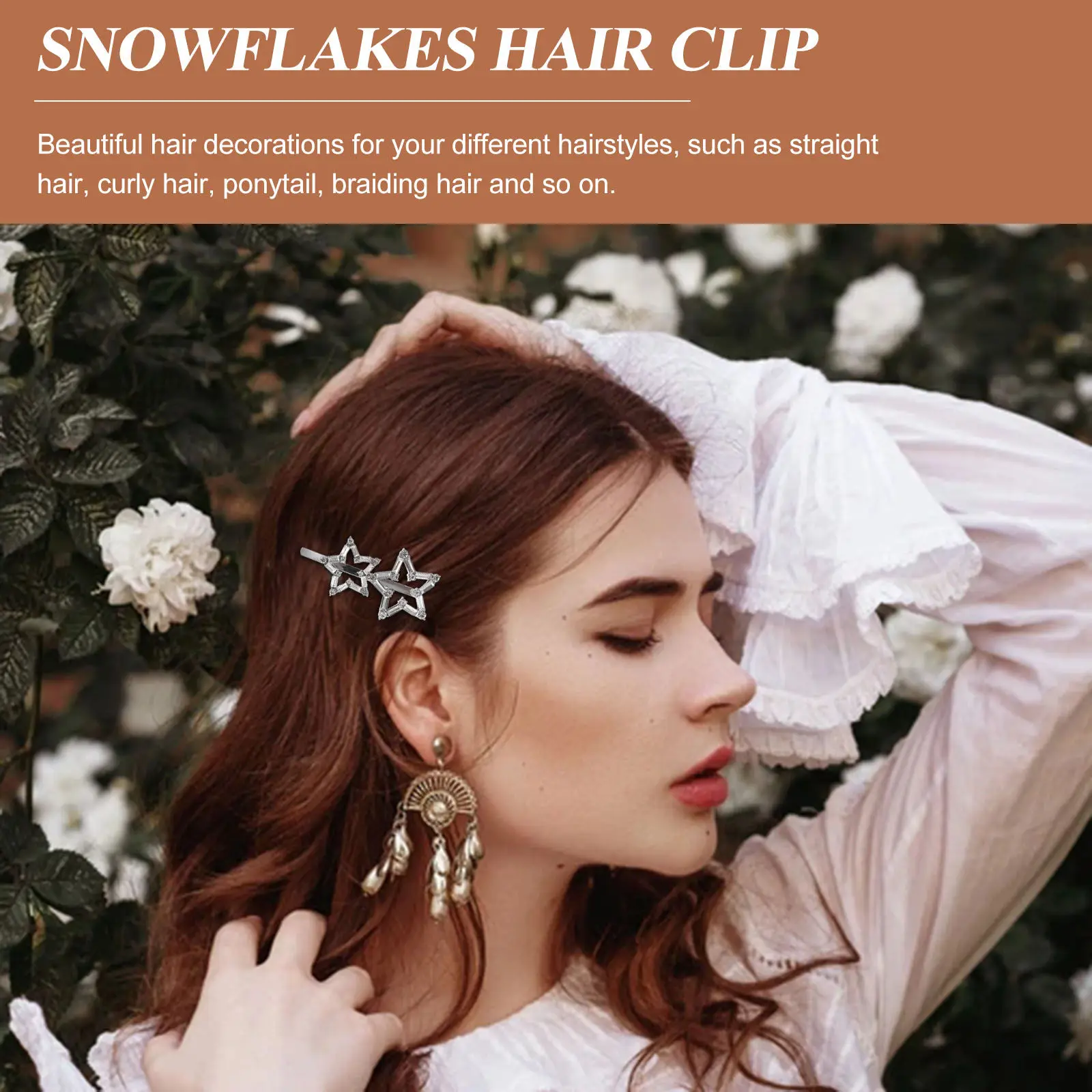 

5Pcs Rhinestones Snowflakes Hairpins Crystal Hair Clips Beautiful Decorations for Different Hairstyles Hair Clip