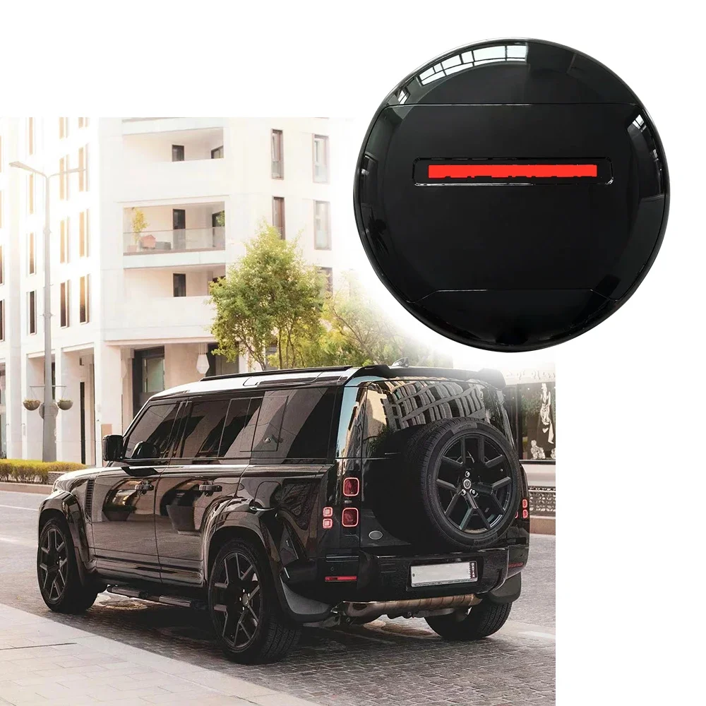 Santorini Black Series Spare Tire Cover fits for Land Rover Defender 110 90 130 2020-2024 ABS Spare Tyre Wheel Cover Protector