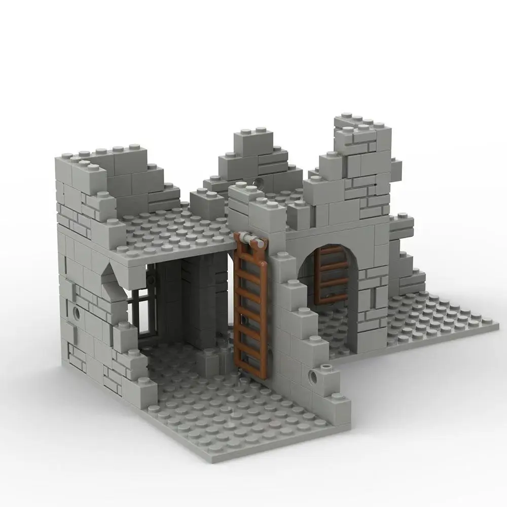 Blocs de Construction d'architecture militaire MOC WW2, ensemble de briques de Construction abandonnées pour champ de bataille pour garçons, passionné militaire