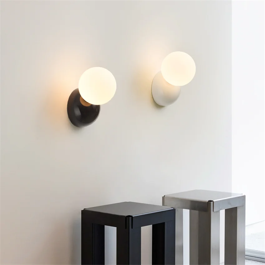 Modern Cute Bedroom Small Wall Lamp Nordic INS Living Room Children Room Decoration Sconce Red White Black LED Wall Lights