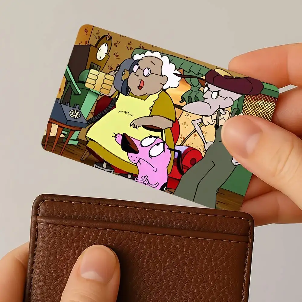 الكرتون C-Courage C-Cowardly D-Dog بطاقة الائتمان لخصم البنك حماية الزخرفية 4 قطعة المضادة للخدش ملصقات مقاومة للماء Bu #5