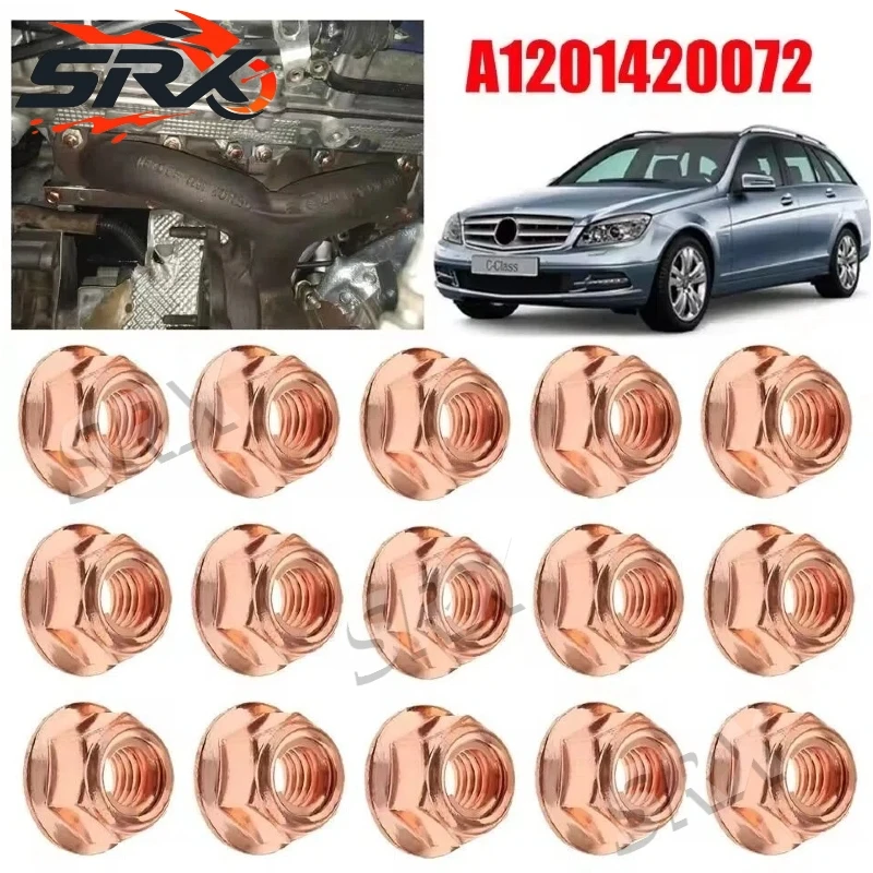M8 Genera Hexagonal Nuts Car Exhaust Pipe Anti-Loosening Nut Turbo Exhaust Stud Hex for BMW 3 Series E30 Accessories