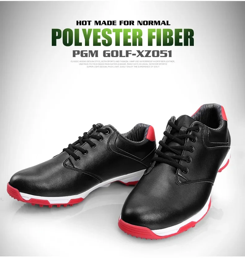 PGM Men รองเท้ากอล์ฟ Anti-SLIP Breathable Golf รองเท้าผ้าใบ Super Fiber Spikeless กันน้ํากีฬากลางแจ้ง Leisure Trainers