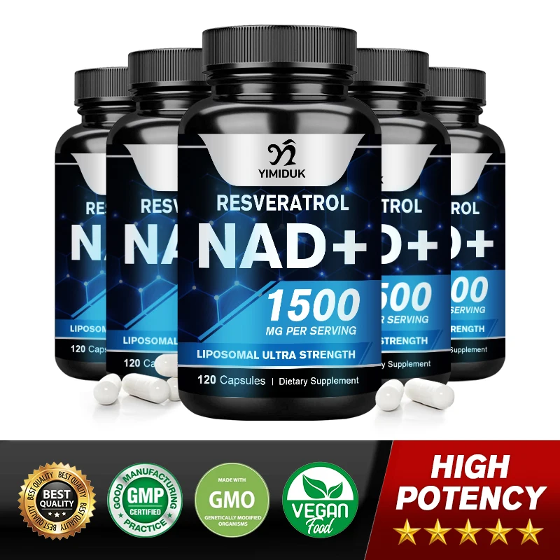 Yimiduk NAD Pills Supplement ( 120 Capsules ), Liposomal NAD+ Supplement with Resveratrol, Support Cellular Health, Anti-aging