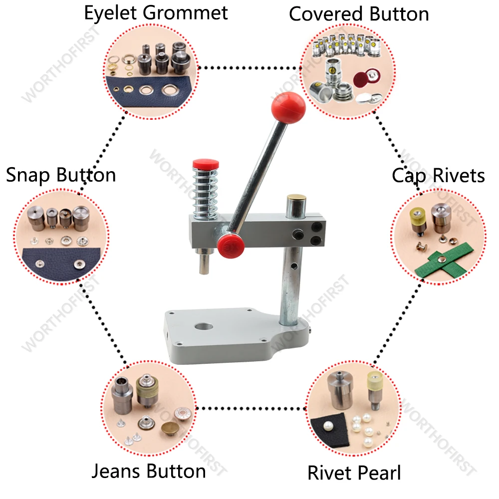 Wielofunkcyjna prasa ręczna do użytku domowego i metalowe wykrojniki do zatrzasków do odzieży skórzanej Torby Dżinsy Akcesoria do majsterkowania