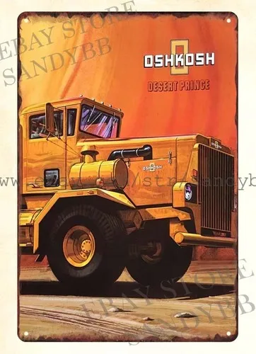 Reproductions de panneaux en métal de la collection 1973 OSHKOSH HEAVY-DUTY TRUCK DESERT